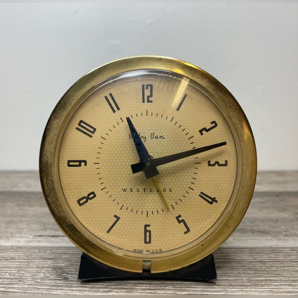 Vintage Mid-Century Modern Baby Ben Westclox Alarm Clock (WORKS!)